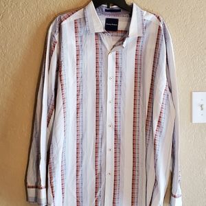 Tommy Bahama Long Sleeve Striped Dress Shirt Sz XL